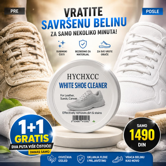 KREMA ZA ČIŠĆENJE PATIKA 1+1 GRATIS - Vratite svojim patikama savršenu belinu za par minuta! 👟